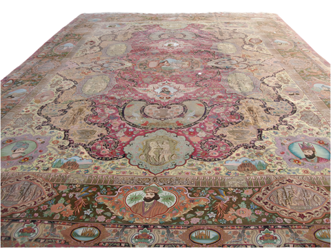 tabriz signed dashtee pictorial 14x20