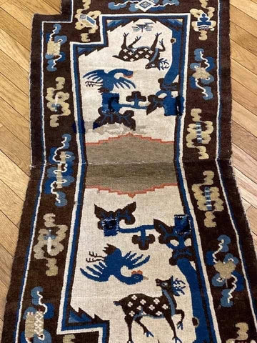 Tibetan horse blanket antique 25x52