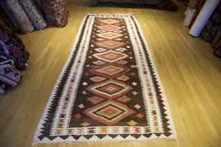 kilim shahsevan, tribal , antique,  #584, size 11 feet by four feet and siz inches