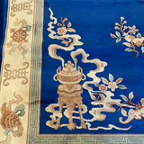 chinese  dragons , 9x12, 90  Blue .line wool