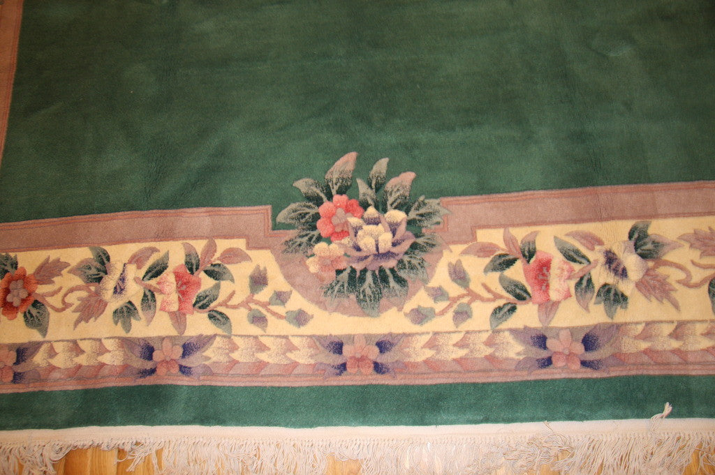 CHINESE 8X11 WOOL, 90 LINE GREEN – exotic rug