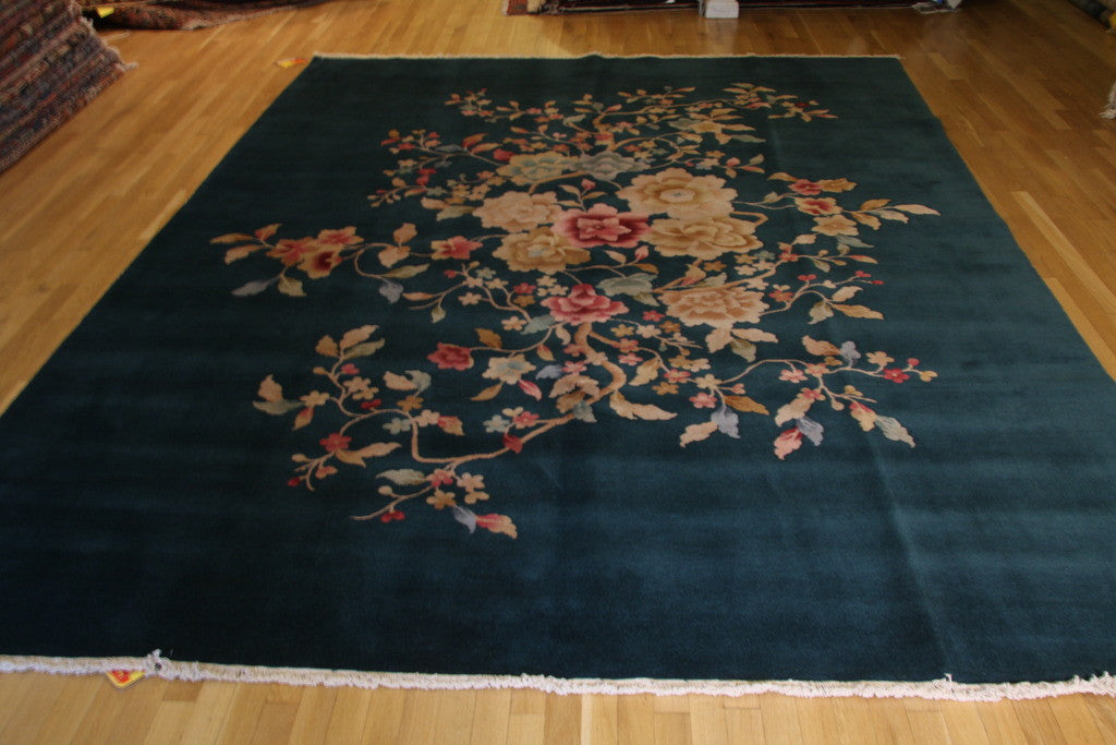 CHINESE 8X11 WOOL, 90 LINE GREEN – exotic rug